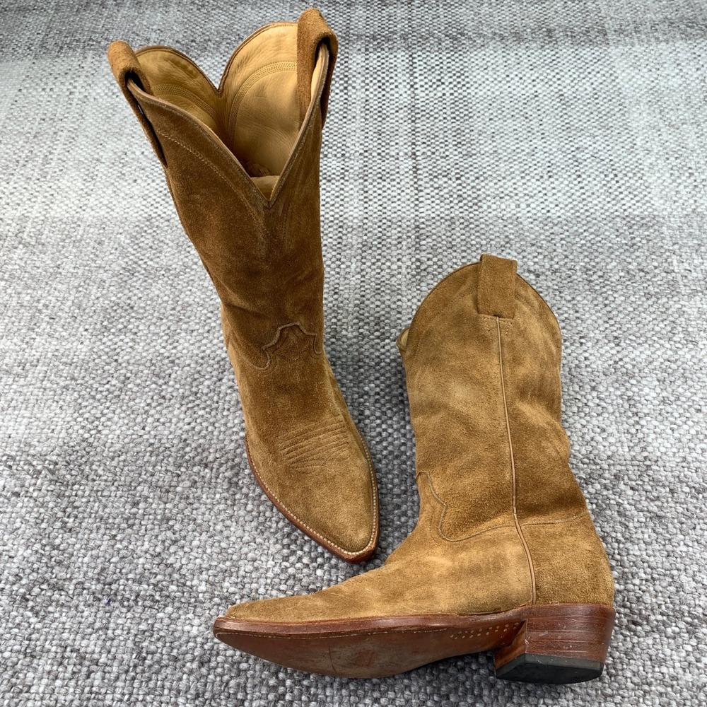 McClintock Heritage Collection Cowboy Boots Mens 10 E Tan Suede Style 51 Mexico